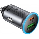Автозарядка 2xUSB 65W (USB-C + USB-A) B15 Acefast (6974316284963)