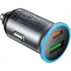 Автозарядка 2xUSB 65W (USB-C + USB-A) B15 Acefast (6974316284963)