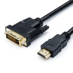 Кабель HDMI-DVI Atcom 1.8m 2 ferite Black