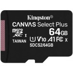 Карта памяти MicroSDXC 64GB UHS-I Class 10 Kingston Canvas Select Plus R100MB/s (SDCS2/64GBSP)