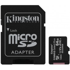 Карта памяти MicroSDXC 64GB UHS-I Class 10 Kingston Canvas Select Plus R100MB/s + Adapter SD