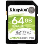 Карта памяти SDXC 64GB UHS-I Class 10 Kingston Canvas Select Plus R100MB/s (SDS2/64GB)