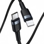 Кабель Type-C-Lightning Baseus Cafule PD 3A 1m 18W (CATKLF-G1) Black