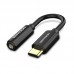 Адаптер Type-C-3.5мм Vention OMTP gold-plated 0.1m Black (CFIBA)