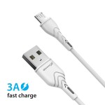 Кабель USB-MicroUSB Grand-X 3A 1m Fast Сharge White (PM-03W)