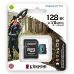Карта памяти MicroSDXC  128GB UHS-I U3 Class 10 Kingston Canvas Go! Plus R170/W90MB/s + Adapter SD