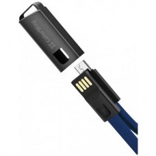 Кабель ColorWay USB-MicroUSB 2.4А 0.22m Blue (CW-CBUM022-BL)