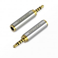 Адаптер Audio 2.5мм-3.5мм Vention F/M gold-plated Silver (VAB-S02)
