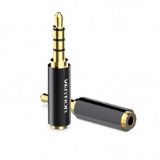 Адаптер Audio 2.5мм-3.5мм Vention M/F gold-plated Black (BFBB0)