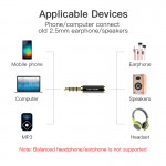 Адаптер Audio 2.5мм-3.5мм Vention M/F gold-plated Black (BFBB0)