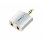 Адаптер Audio 3.5мм-3.5мм Vention M/2xF gold-plated Black (BDAW0)