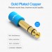 Адаптер Audio 6.35мм-3.5мм Vention F/M gold-plated copper Blue (VAB-S01-L)