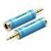 Адаптер Audio 6.35мм-3.5мм Vention M/F gold-plated copper Blue (VAB-S04-L)