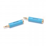 Адаптер Audio 6.35мм-3.5мм Vention M/F gold-plated copper Blue (VAB-S04-L)