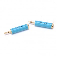 Адаптер Audio 6.35мм-3.5мм Vention M/F gold-plated copper Blue (VAB-S04-L)