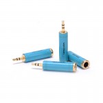 Адаптер Audio 6.35мм-3.5мм Vention M/F gold-plated copper Blue (VAB-S04-L)