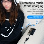 Адаптер 2 ni 1 Type-C-3.5мм Vention M/2xF PD 18W QC 3.0 3A nickel-plated 0.15m Black (CFMBA)