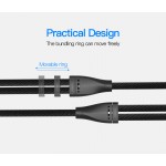 Кабель Audio 3.5мм-3.5мм Vention M/2xF Fabric Jaket mic+earphone 0.3m Black (BBMBY)