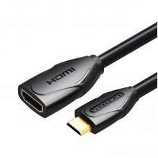 Удлинитель HDMI-miniHDMI v.1.2 Vention M/F PVC 1080P 60Hz gold-plated 1m Black (ABAAF)