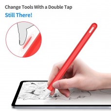 Чехол TPU Goojodoq Button Magnetic для стилуса Apple Pencil 2 Red