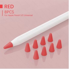 Чехол TPU Goojodoq для наконечника стилуса Apple Pencil (1-2 поколение) (8шт) Red