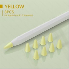 Чехол TPU Goojodoq для наконечника стилуса Apple Pencil (1-2 поколение) (8шт) Yellow