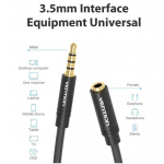 Удлинитель Audio Aux 3.5мм-3.5мм M/F Vention gold-plated 5m Black (VAB-B06-B500-M)