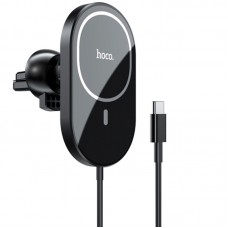 Автодержатель Wireless Hoco CA90 для iPhone 12 MagSafe Magnetic 360° 2A 15W Type-C дефлектор Black