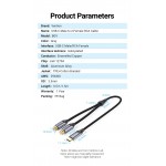 Кабель Audio Type-C-2RCA Vention M/2xF Cotton gold-plated 0.5m Black (BGVBD)