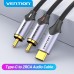 Кабель Audio Type-C-2RCA Vention M/2xM Cotton gold-plated 0.5m Black (BGUHD)