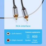 Кабель Audio Type-C-2RCA Vention M/2xM Cotton gold-plated 3m Black (BGUHI)