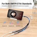 Кабель Audio Type-C-3.5мм Vention F/2xM Cotton gold-plated 0.3m Black (BGNHY)