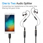 Кабель Audio Type-C-3.5мм Vention F/2xM PVC gold-plated 0.3m Black (BGBBY)