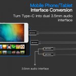 Кабель Audio Type-C-3.5мм Vention F/2xM PVC gold-plated 0.3m Black (BGBBY)