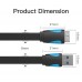 Кабель USB-MicroUSB-B 3.0 Vention PVC Flat nickel-plated 5Gbps 0.5m Black (VAS-A12-B050)
