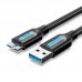 Кабель USB-MicroUSB-B 3.0 Vention PVC Round nickel-plated 5Gbps 2m Black (COPBH)