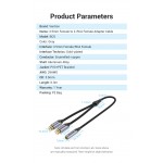 Удлинитель Audio 3.5мм-2RCA Vention F/2xF gold-plated 0.3m Black (BCOHY)