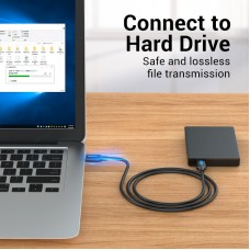 Кабель USB-USB 3.0 Vention F/F PVC Round 5Gbps 0.5m Black (CONBD)