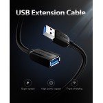 Удлинитель USB-USB 3.0 Vention F/M Flexible Round 5Gbps 0.5m Black (VAS-A45-B050)
