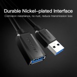 Удлинитель USB-USB 3.0 Vention F/M Flexible Round 5Gbps 0.5m Black (VAS-A45-B050)