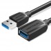 Удлинитель USB-USB 3.0 Vention F/M Flexible Round 5Gbps 1.5m Black (VAS-A45-B150)
