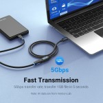 Удлинитель USB-USB 3.0 Vention F/M PVC Round 5Gbps 1m Black (CBHBF)