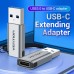 Адаптер Type-C-USB 3.0 Vention AluminIum nickel-plated M/F 5Gbps 3A Gray (CDPH0)