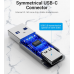 Адаптер Type-C-USB 3.0 Vention AluminIum nickel-plated M/F 5Gbps 3A Gray (CDPH0)