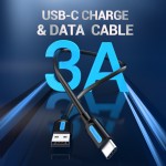 Кабель USB-Type-C Vention PVC PD 60W nickel-plated 3A 480Mbps 2m Black (COKBH)