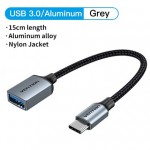 Адаптер Type-C-USB 3.0 Vention nickel-plated 5Gbps 3A 0.15m Gray (CCXHB)