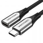 Удлинитель Type-C-Type-C 3.1 Vention Nylon M/F Thunderbolt 3 4K 60Hz PD 60W 5Gbps 3A 0.5m Grey (TABHD)