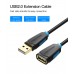 Удлинитель USB-USB 2.0 Vention F/M PVC Round gold-plated 480Mbps 5m Black (CBCBJ)