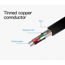 Удлинитель USB-USB 2.0 Vention F/M PVC Round gold-plated 480Mbps 5m Black (CBCBJ)