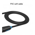 Удлинитель USB-USB 2.0 Vention F/M PVC Round gold-plated 480Mbps 5m Black (CBCBJ)